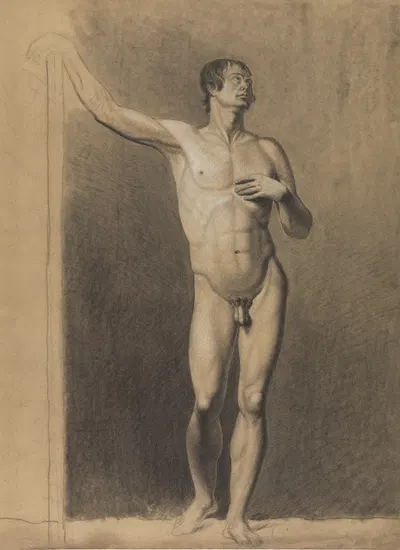Standing male nude by Albert Voituron — digital art print download