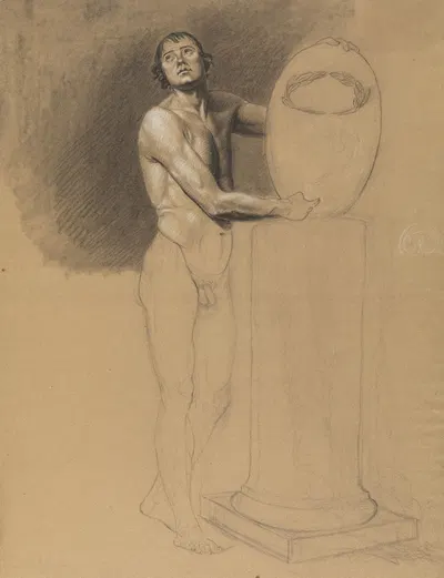 Standing male nude by Albert Voituron — digital art print download