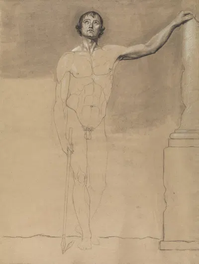 Standing male nude by Albert Voituron — digital art print download