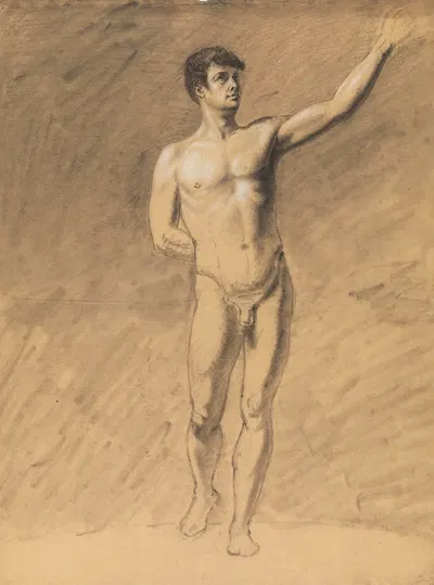 Standing male nude by Albert Voituron — digital art print download