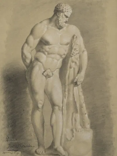 Farnese Hercules by Antoon Joostens, 1837 — digital art print download