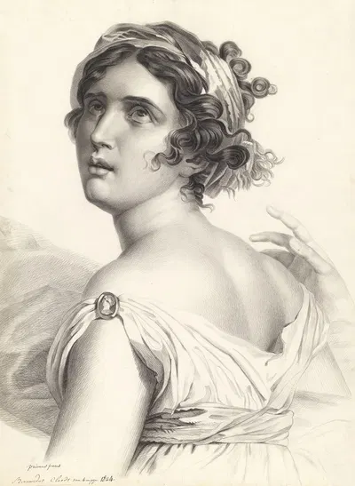 Half-figure of Corinne by Bernard Cloet, 1824 — digital art print download