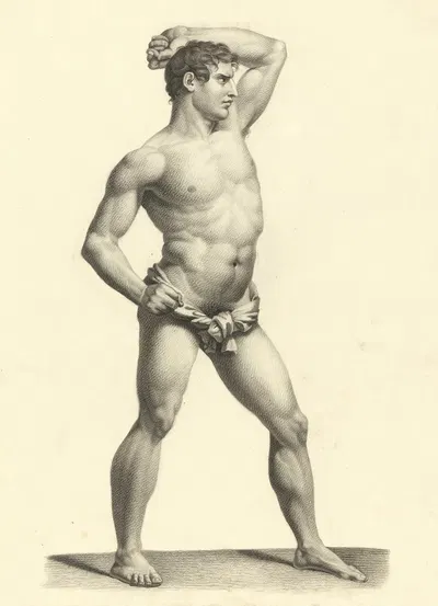 Standing wrestler by Carolus Loys, 1826 — digital art print download