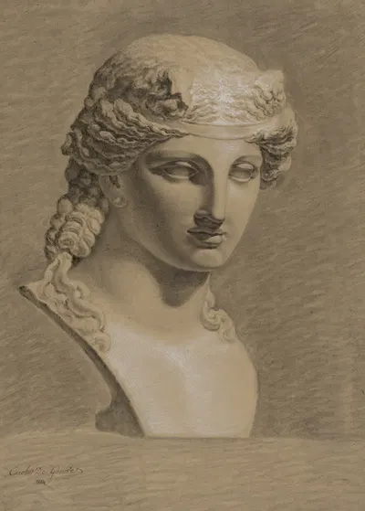 Bust of Dionysus by Charles De Graeve, 1814 — digital art print download