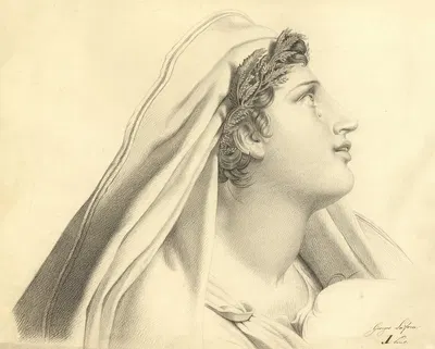 Bust of Andromache by Charles Mollez, 1830 — digital art print download