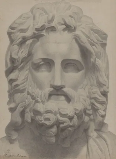 Bust of Zeus of Otricoli by Edouard De Jans, 1871 — digital art print download