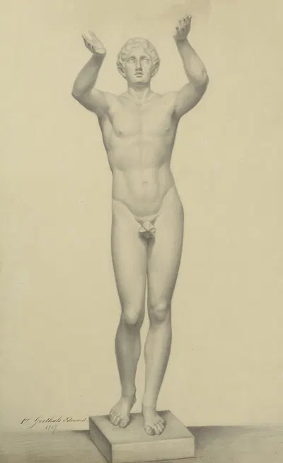 Young male nude by Edouard Goethals, 1867 — digital art print download