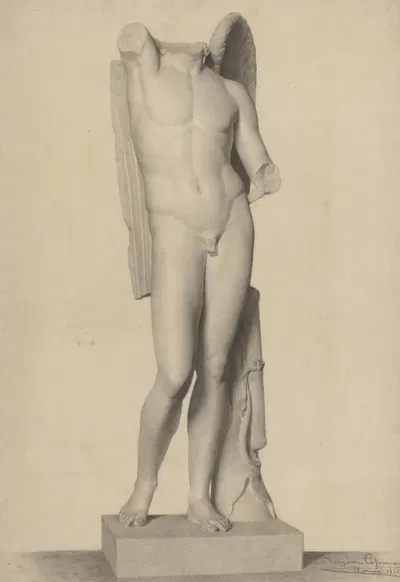 Academic study after a sculpture: Farnese Eros by Eugène Jean Copman, 1864 — digital art print download