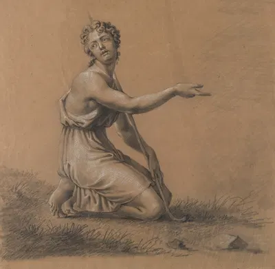 Knielende figuur by Южен Жозеф Вербокховен, 1815 — digital art print download