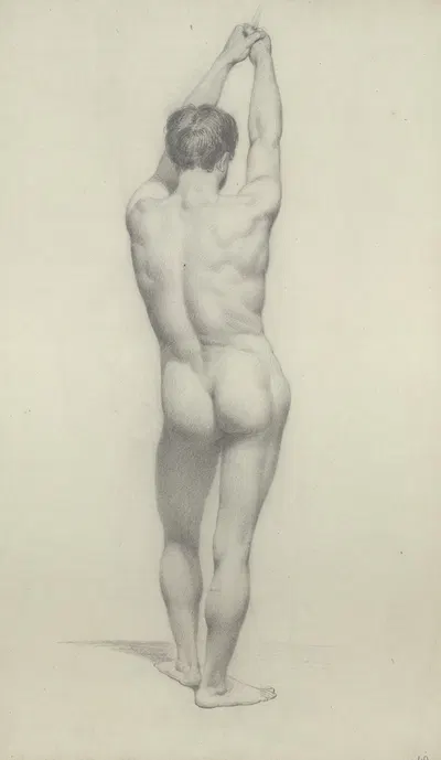 Male nude seen from the back by Феликс де Винь — digital art print download