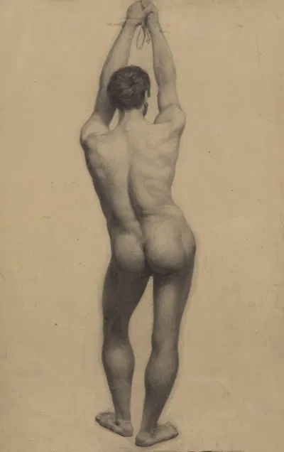 Male nude seen from the back by Феликс де Винь — digital art print download