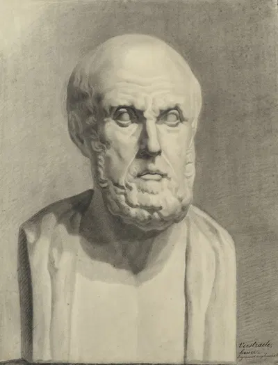 Bust of Hippocrates by Henri Verstraete, 1851 — digital art print download
