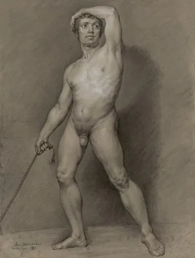 Standing male nude by Johannes Baptista van Acker, 1823 — digital art print download