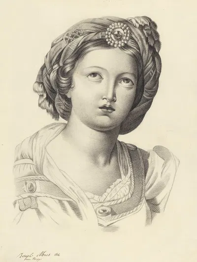 Head of Saint Cecilia by Joseph Maes, 1816 — digital art print download