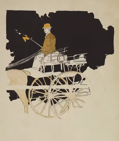 Человек, управляющий каретой by Чарльз Райт, 1895 - 1896 — digital art print download