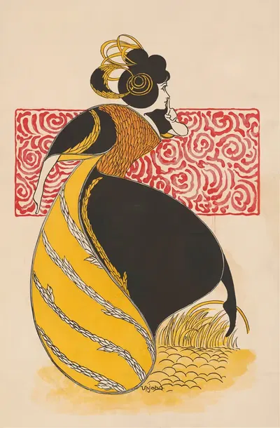 Женщина держит палец на губах by Э. П. Апджон, 1895 — digital art print download