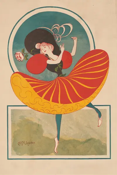 Женщина с розой by Э. П. Апджон, 1895 — digital art print download