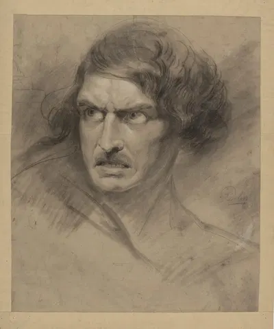 Academic expression study: anger by Йозеф Делин, 1846-1871 — digital art print download