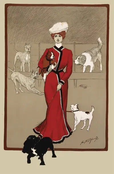 Выставка собак клуба Маскута by Джордж Форд Моррис, 1901 — digital art print download