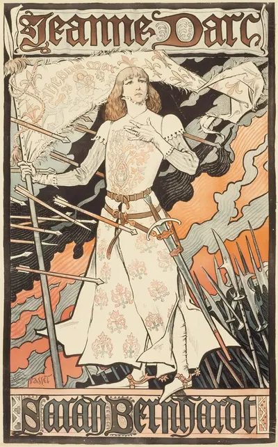 Jeanne d'Arc-Sarah Bernhardt by Eugène Grasset, 1889-1894 — digital art print download