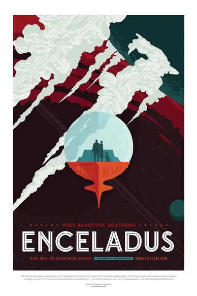 Enceladus by NASA, 2017 — digital art print download