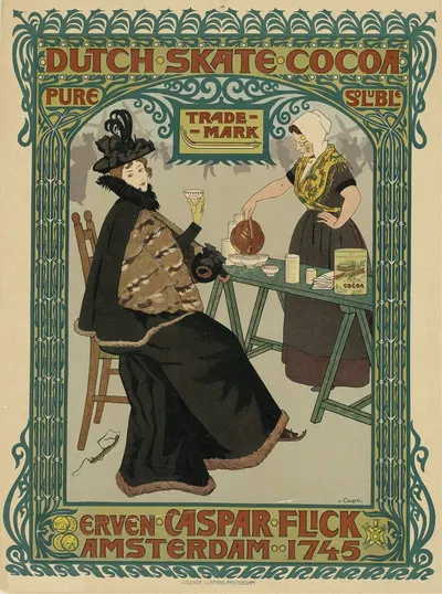 Dutch skate cocoa. Erven Caspar Flick by Иоганн Георг ван Каспель, c. 1897 — digital art print download
