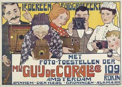 Everyone a Photographer Poster for Guy de Coral & Co by Иоганн Георг ван Каспель, c. 1901 — digital art print download