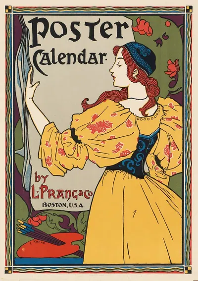 Poster Calendar by Louis Rhead, 1890-1920 — digital art print download