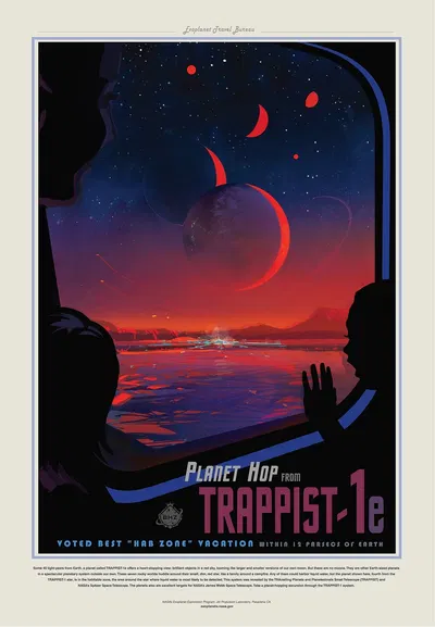Trappist 1E by NASA, 2017 — digital art print download