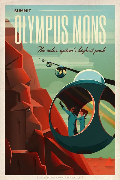 Olympus Mons by SpaceX — digital art print download