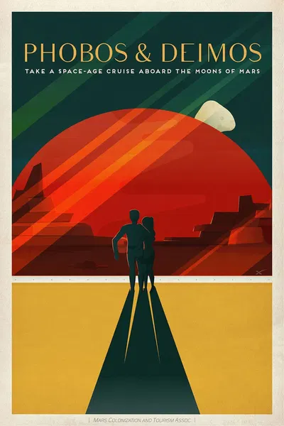 Phobos and Deimos by SpaceX — digital art print download