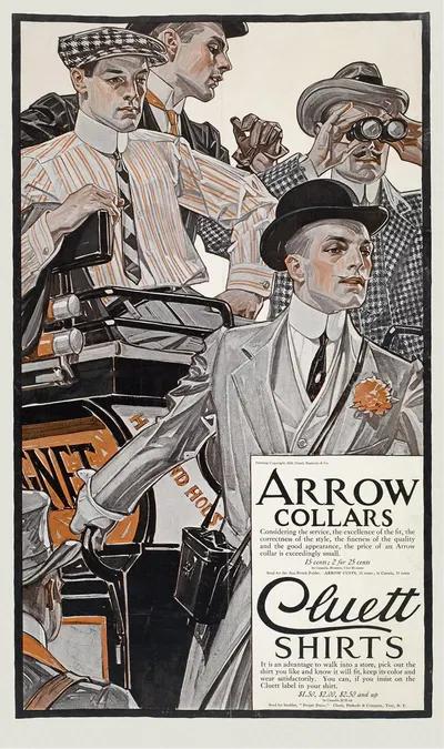 Arrow collars. Cluett shirts by Joseph Christian Leyendecker, 1910 — digital art print download