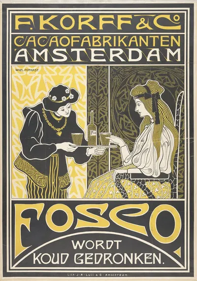 F. Korff & Co. Cocoa manufacturers Amsterdam by Виллем Потаст, c. 1898 — digital art print download