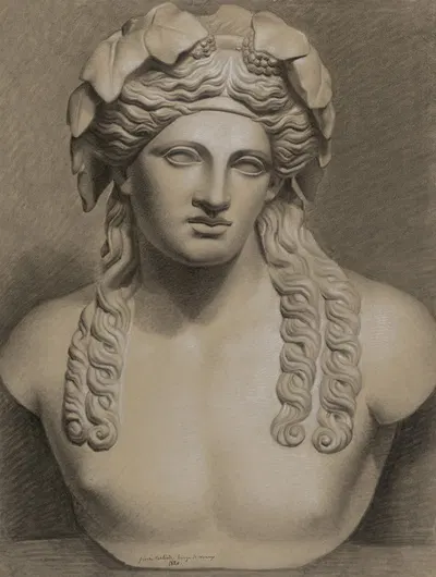 Bust of Dionysus by Pierre Antoine Augustin Verlinde, 1820 — digital art print download