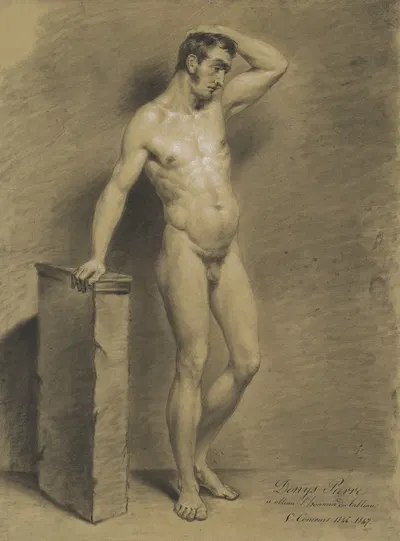 Standing male nude by Pièrre Denis, 1846 — digital art print download