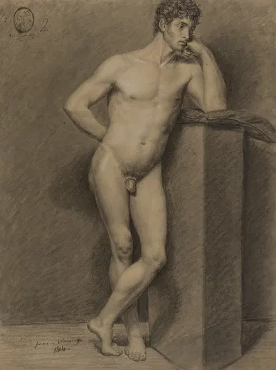 Standing male nude by Pieter-Jan de Vlamynck, 1814 — digital art print download