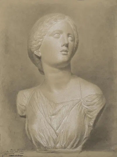 Bust of a fleeing Niobide by Théodore-Joseph Canneel, 1838 — digital art print download