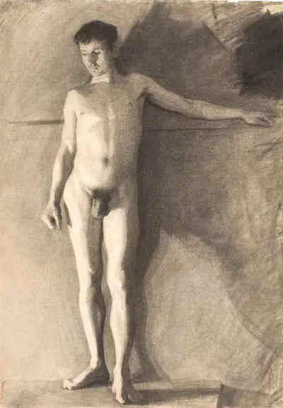 Standing male model by Vilhelm Hammershøi — digital art print download