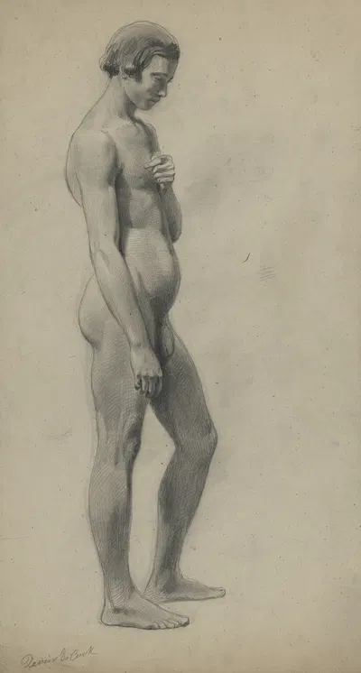 Academic nude of a standing man by Ксавье де Кок — digital art print download