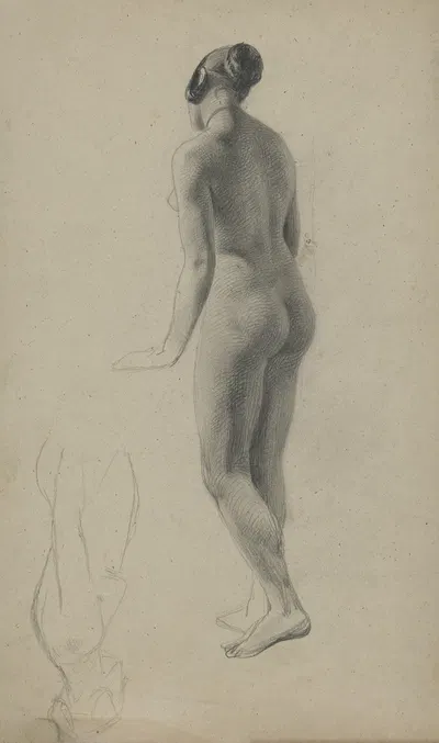 Academic nude of a standing woman by Ксавье де Кок — digital art print download