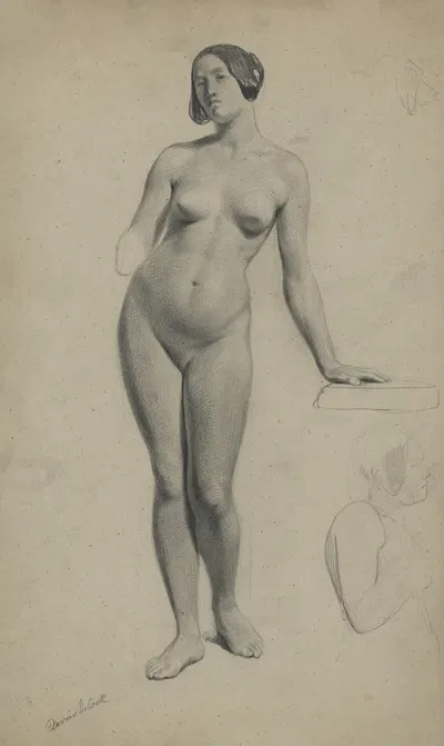 Academic nude of a standing woman by Ксавье де Кок — digital art print download