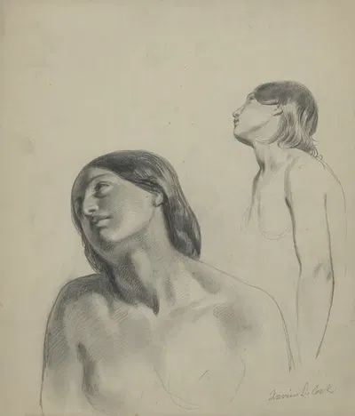 Academic nude of a woman with her head tilted by Xavier de Cock — digital art print download