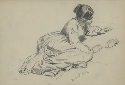Young woman, lying down by Ксавье де Кок — digital art print download