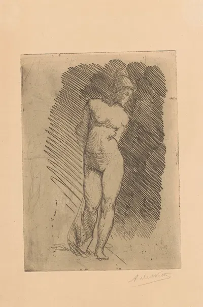 Standing, naked woman by Адриен де Витте — digital art print download