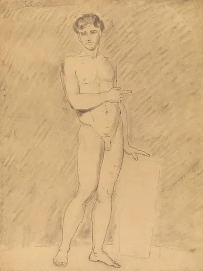 Standing male nude by Albert Voituron — digital art print download