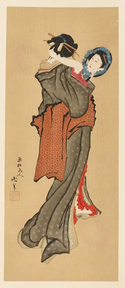 Masterpieces selected from the Ukiyoyé School, Pl.32 by Shiichi Tajima, 1906 — digital art print download