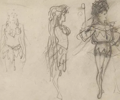 Three Figures by Alfred Grévin — digital art print download