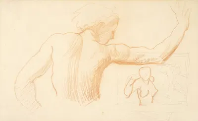 Half-length Study of a Woman's Right Arm Extended, Seen from the Back View by Alfred Stevens — digital art print download