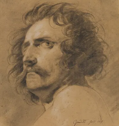 Head of a Mustachioed Man by Анн Луи Жироде-Триосон, 1817 — digital art print download