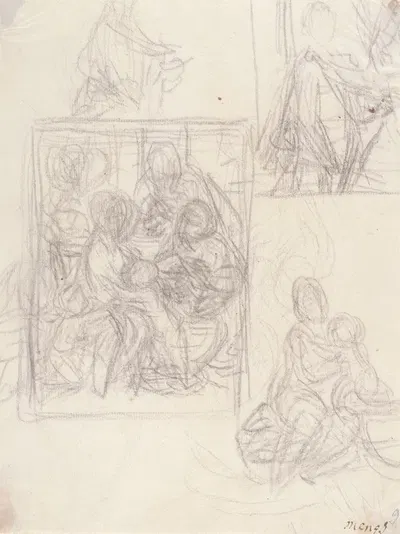 Studies of the Madonna and Child by Антон Рафаэль Менгс — digital art print download